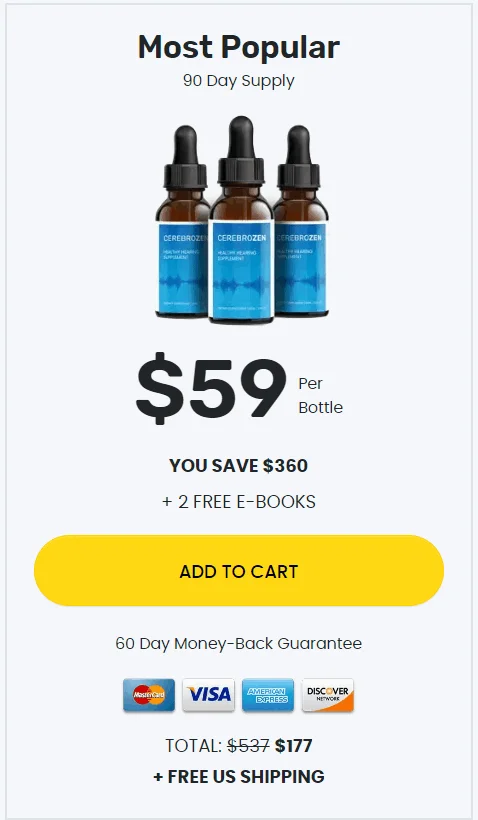 Cerebrozen 3 $59/bottle